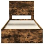 vidaXL Rám postele so zásuvkou Dymová dub 90 x 190 cm Kompozitné drevo – Obrázok 7