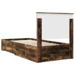 vidaXL Rám postele so zásuvkou Dymová dub 90 x 190 cm Kompozitné drevo – Obrázok 9