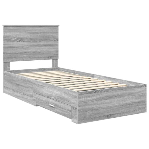 vidaXL Rám postele Sivý Sonoma 90 x 190 cm Kompozitné drevo – Obrázok 4