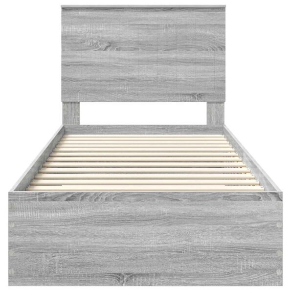 vidaXL Rám postele Sivý Sonoma 90 x 190 cm Kompozitné drevo – Obrázok 7