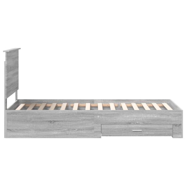 vidaXL Rám postele Sivý Sonoma 90 x 190 cm Kompozitné drevo – Obrázok 8