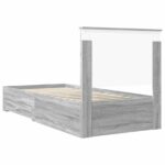 vidaXL Rám postele Sivý Sonoma 90 x 190 cm Kompozitné drevo – Obrázok 9
