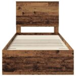 vidaXL Rám postele Staré drevo 90 x 190 cm Kompozitné drevo – Obrázok 7