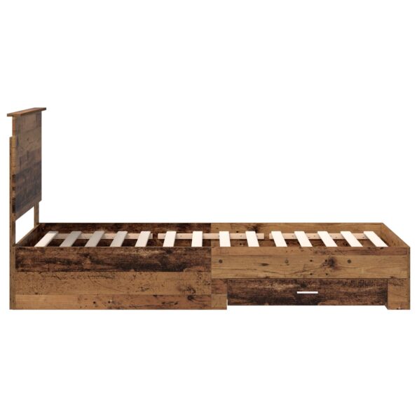 vidaXL Rám postele Staré drevo 90 x 190 cm Kompozitné drevo – Obrázok 8