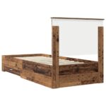 vidaXL Rám postele Staré drevo 90 x 190 cm Kompozitné drevo – Obrázok 9