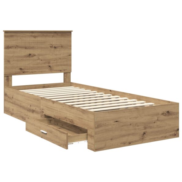 vidaXL Rám postele Remeselný dub 90 x 190 cm Kompozitné drevo – Obrázok 5