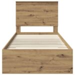 vidaXL Rám postele Remeselný dub 90 x 190 cm Kompozitné drevo – Obrázok 7