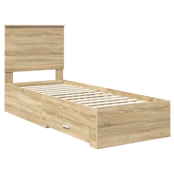 vidaXL Rám postele Sonoma dub a striebro 70 x 190 cm Kompozitné drevo – Obrázok 4