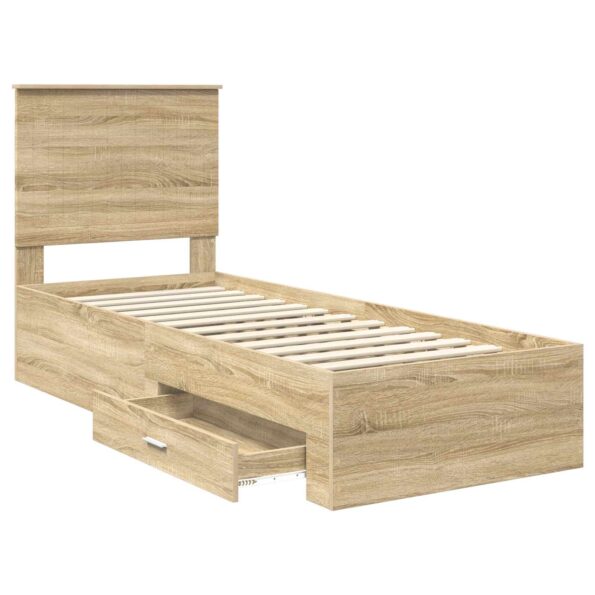 vidaXL Rám postele Sonoma dub a striebro 70 x 190 cm Kompozitné drevo – Obrázok 5