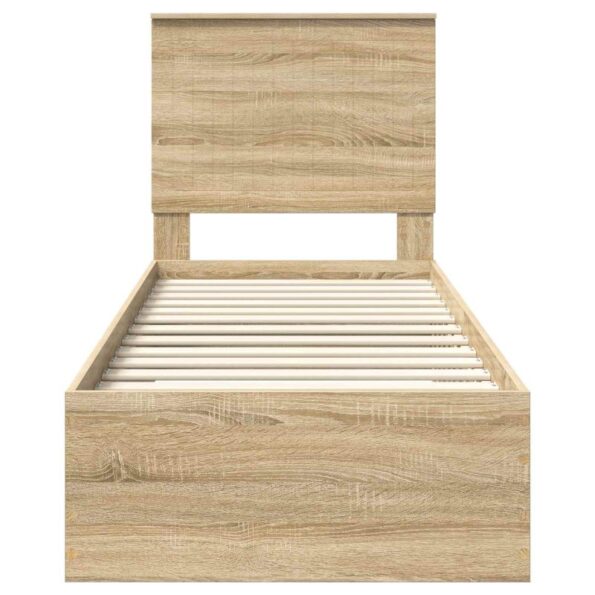 vidaXL Rám postele Sonoma dub a striebro 70 x 190 cm Kompozitné drevo – Obrázok 7