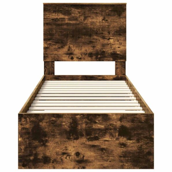 vidaXL Rám postele Dymový dub a striebro 75 x 190 cm Kompozitné drevo – Obrázok 7