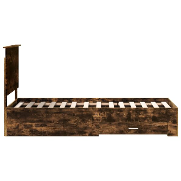 vidaXL Rám postele Dymový dub a striebro 75 x 190 cm Kompozitné drevo – Obrázok 8