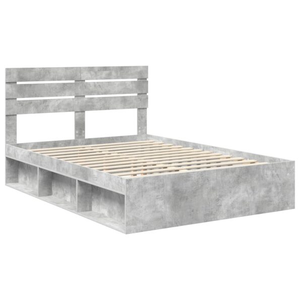 vidaXL Rám postele Betónová šedá 150 x 200 cm Masívne borovicové drevo – Obrázok 4