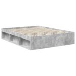 vidaXL Rám postele Betónová šedá 150 x 200 cm Masívne borovicové drevo – Obrázok 5