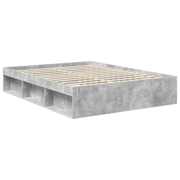 vidaXL Rám postele Betónová šedá 150 x 200 cm Masívne borovicové drevo – Obrázok 5