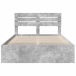 vidaXL Rám postele Betónová šedá 150 x 200 cm Masívne borovicové drevo – Obrázok 7