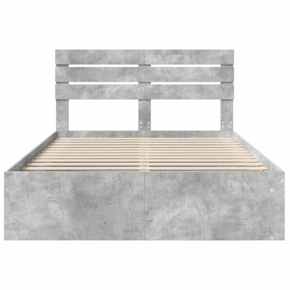 vidaXL Rám postele Betónová šedá 150 x 200 cm Masívne borovicové drevo – Obrázok 7