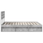 vidaXL Rám postele Betónová šedá 150 x 200 cm Masívne borovicové drevo – Obrázok 8