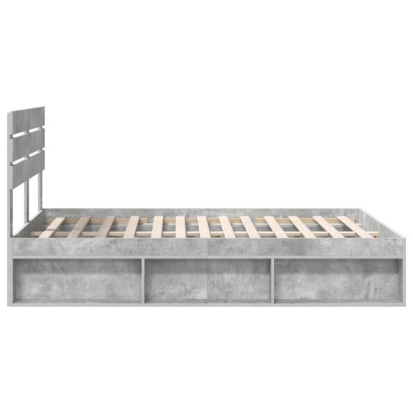 vidaXL Rám postele Betónová šedá 150 x 200 cm Masívne borovicové drevo – Obrázok 8