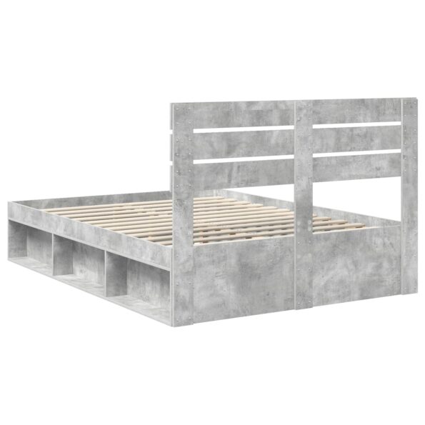 vidaXL Rám postele Betónová šedá 150 x 200 cm Masívne borovicové drevo – Obrázok 9