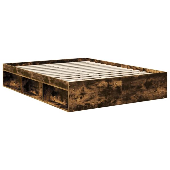 vidaXL Rám postele Dymová dub 150 x 200 cm Masívne borovicové drevo – Obrázok 5