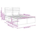 vidaXL Rám postele s čelnou doskou Remeselnícky dub 140 x 190 cm – Obrázok 13