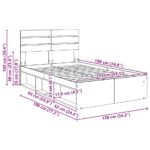 vidaXL Rám postele s čelnou doskou Remeselnícky dub 135 x 190 cm – Obrázok 13