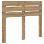 vidaXL Rám postele s čelnou doskou Remeselnícky dub 135 x 190 cm – Obrázok 6