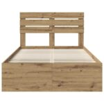 vidaXL Rám postele s čelnou doskou Remeselnícky dub 135 x 190 cm – Obrázok 7
