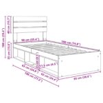 vidaXL Rám postele s čelnou doskou Remeselnícky dub 90 x 190 cm – Obrázok 13