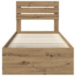 vidaXL Rám postele s čelnou doskou Remeselnícky dub 90 x 190 cm – Obrázok 7