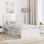 vidaXL Rám postele Biela 75 x 190 cm Masívne borovicové drevo – Obrázok 3