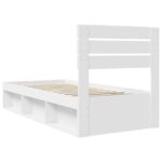 vidaXL Rám postele Biela 75 x 190 cm Masívne borovicové drevo – Obrázok 9
