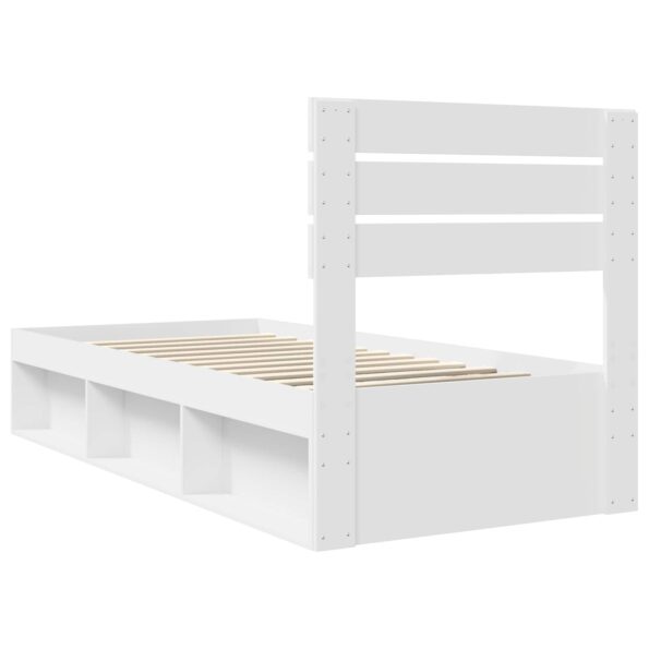 vidaXL Rám postele Biela 75 x 190 cm Masívne borovicové drevo – Obrázok 9