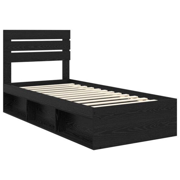 vidaXL Rám postele Čierna 75 x 190 cm Masívne borovicové drevo – Obrázok 4