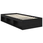 vidaXL Rám postele Čierna 75 x 190 cm Masívne borovicové drevo – Obrázok 5