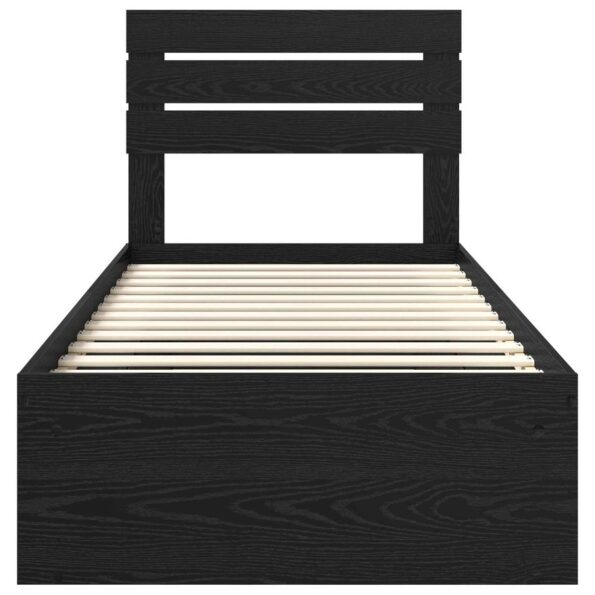 vidaXL Rám postele Čierna 75 x 190 cm Masívne borovicové drevo – Obrázok 7