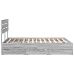 vidaXL Rám postele Sivý Sonoma 160 x 200 cm Inžinierske drevo – Obrázok 9