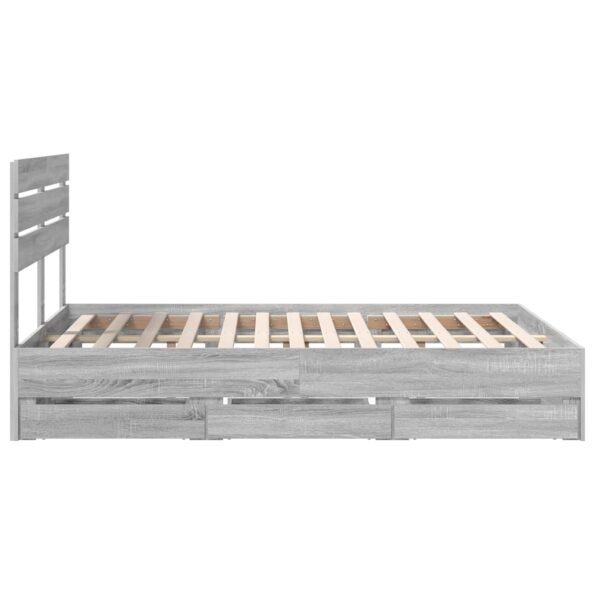 vidaXL Rám postele Sivý Sonoma 160 x 200 cm Inžinierske drevo – Obrázok 9