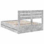 vidaXL Rám postele Betónová šedá 150 x 200 cm Inžinierske drevo – Obrázok 10