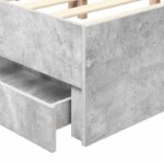 vidaXL Rám postele Betónová šedá 150 x 200 cm Inžinierske drevo – Obrázok 11