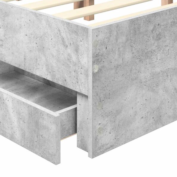 vidaXL Rám postele Betónová šedá 150 x 200 cm Inžinierske drevo – Obrázok 11