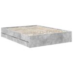 vidaXL Rám postele Betónová šedá 150 x 200 cm Inžinierske drevo – Obrázok 6