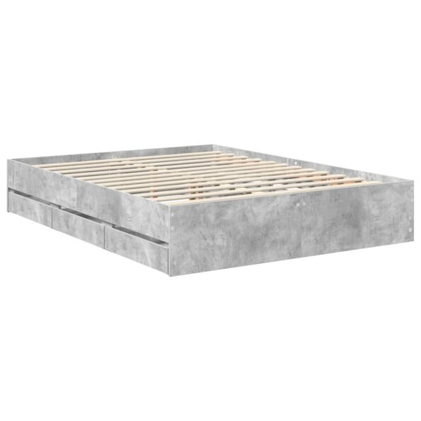 vidaXL Rám postele Betónová šedá 150 x 200 cm Inžinierske drevo – Obrázok 6