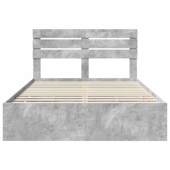 vidaXL Rám postele Betónová šedá 150 x 200 cm Inžinierske drevo – Obrázok 8