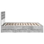 vidaXL Rám postele Betónová šedá 150 x 200 cm Inžinierske drevo – Obrázok 9