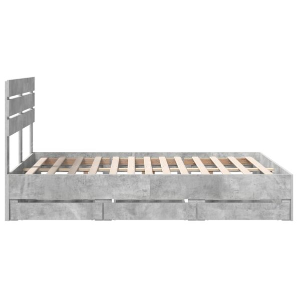 vidaXL Rám postele Betónová šedá 150 x 200 cm Inžinierske drevo – Obrázok 9