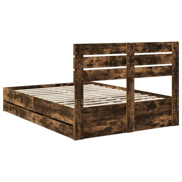vidaXL Rám postele Dymová dub 150 x 200 cm Inžinierske drevo – Obrázok 10