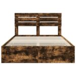 vidaXL Rám postele Dymová dub 150 x 200 cm Inžinierske drevo – Obrázok 8