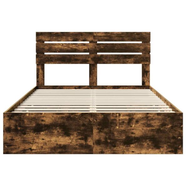 vidaXL Rám postele Dymová dub 150 x 200 cm Inžinierske drevo – Obrázok 8